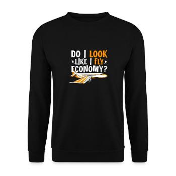 Sehe Ich So Aus, Als Würde Ich Economy First - Unisex Pullover - Schwarz - Vorne - Alina (178cm) & Michal (187cm)