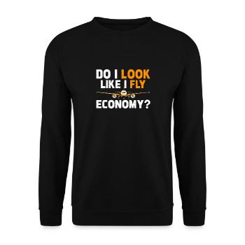 I look like I'm going economy first - Unisex Sweatshirt - black - Front - Alina (178cm) & Michal (187cm)