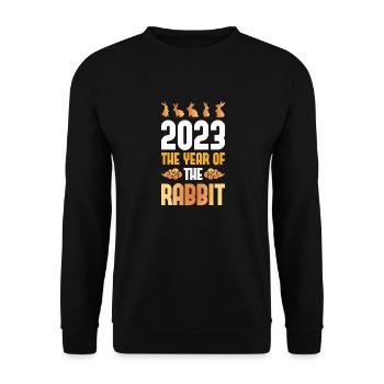 2023 The year of the rabbit Chinese Zodiac - Unisex Sweatshirt - black - Front - Alina (178cm) & Michal (187cm)
