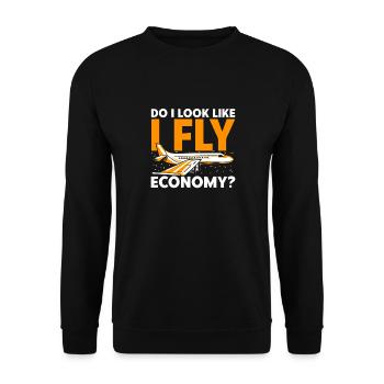 Sehe Ich So Aus, Als Würde Ich Economy First - Unisex Pullover - Schwarz - Vorne - Alina (178cm) & Michal (187cm)