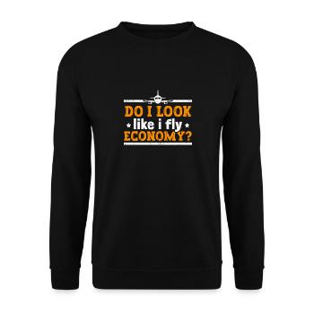 I look like I'm going economy first - Unisex Sweatshirt - black - Front - Alina (178cm) & Michal (187cm)