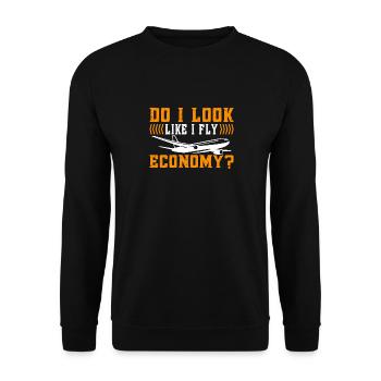 J’ai l’air de passer d’abord à l’économie - Sweat-shirt Unisexe - noir - Devant - Alina (178cm) & Michal (187cm)