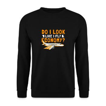 I look like I'm going economy first - Unisex Sweatshirt - black - Front - Alina (178cm) & Michal (187cm)