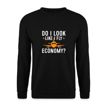 J’ai l’air de passer d’abord à l’économie - Sweat-shirt Unisexe - noir - Devant - Alina (178cm) & Michal (187cm)