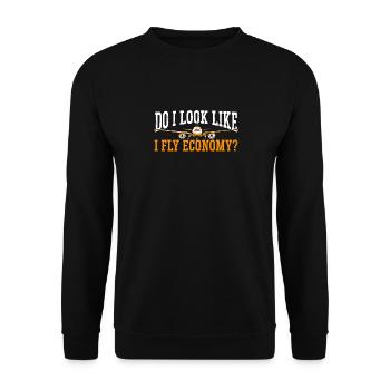 I look like I'm going economy first - Unisex Sweatshirt - black - Front - Alina (178cm) & Michal (187cm)