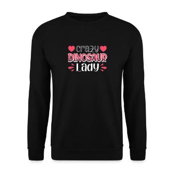 Dame dinosaure folle - Sweat-shirt Unisexe - noir - Devant - Alina (178cm) & Michal (187cm)