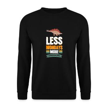 Less Mondays More Dinosaurs - Unisex Sweatshirt - black - Front - Alina (178cm) & Michal (187cm)