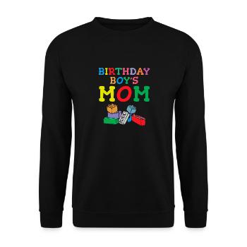 Mère d’un garçon d’anniversaire Blocs de construction - Sweat-shirt Unisexe - noir - Devant - Alina (178cm) & Michal (187cm)