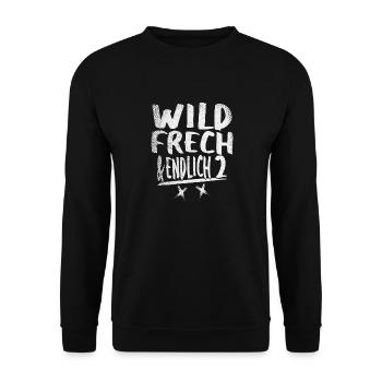 Wild Frech Und Endlich 2 - Unisex Pullover - Schwarz - Vorne - Alina (178cm) & Michal (187cm)