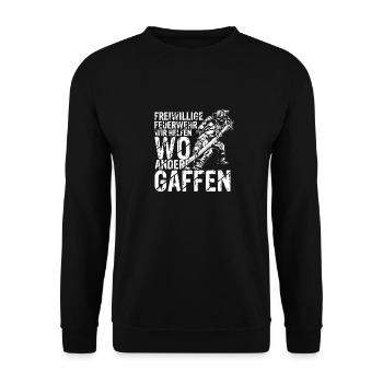 Freiwillige Feuerwehr Feuerwehrfest Retter Feuerwe - Unisex Pullover - Schwarz - Vorne - Alina (178cm) & Michal (187cm)