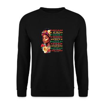 Dream Lead Pensez à l’histoire des Noirs afro-américains - Sweat-shirt Unisexe - noir - Devant - Alina (178cm) & Michal (187cm)