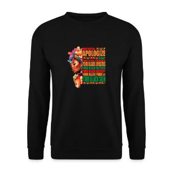 Black History: I Love My Black Color Never Apologi - Unisex Sweatshirt - black - Front - Alina (178cm) & Michal (187cm)