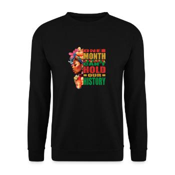 Women Black History Month und Juneteenth - Unisex Pullover - Schwarz - Vorne - Alina (178cm) & Michal (187cm)