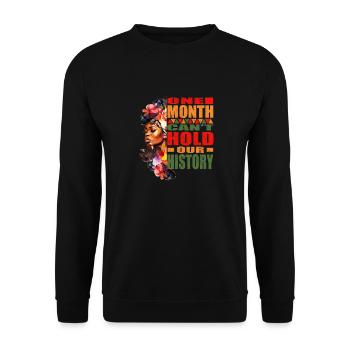 Black History Month Juneteenth African Women - Unisex Pullover - Schwarz - Vorne - Alina (178cm) & Michal (187cm)