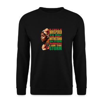BLM Melanin Pride Je suis la tempête Histoire des Noirs - Sweat-shirt Unisexe - noir - Devant - Alina (178cm) & Michal (187cm)