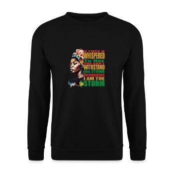 I Love My Roots Black Powerful History Month - Unisex Sweatshirt - black - Front - Alina (178cm) & Michal (187cm)