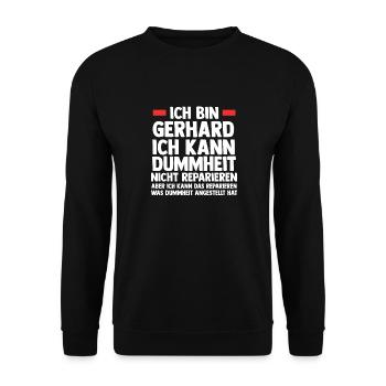 Gerhard - Unisex Pullover - Schwarz - Vorne - Alina (178cm) & Michal (187cm)