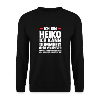 Heiko - Unisex Pullover - Schwarz - Vorne - Alina (178cm) & Michal (187cm)