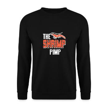 The SHRIMP PIMP Retro Funny Pistol Shrimp Designs - Unisex Sweatshirt - black - Front - Alina (178cm) & Michal (187cm)