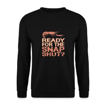 Ready For The Snap Shut? Retro Funny Pistol Shrimp - Unisex Pullover - Schwarz - Vorne - Alina (178cm) & Michal (187cm)