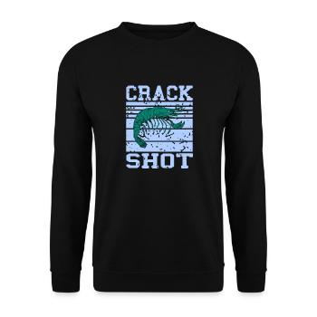 Crack Shot Retro Vintage Funny Pistol Shrimp - Sweat-shirt Unisexe - noir - Devant - Alina (178cm) & Michal (187cm)