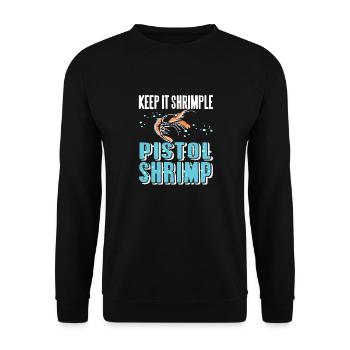 Keep It SHRIMPLE Pistol Shrimp Retro T-Funny T-Shirt - Sweat-shirt Unisexe - noir - Devant - Alina (178cm) & Michal (187cm)