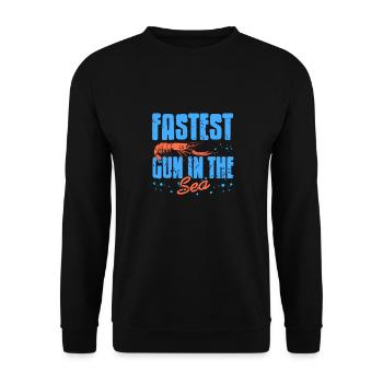 Pistolet le plus rapide dans la mer Retro Funny Pistol Shrimp - Sweat-shirt Unisexe - noir - Devant - Alina (178cm) & Michal (187cm)