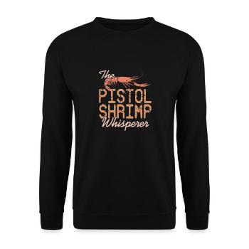 The Pistol Shrimp Whisperer Retro Funny Designs - Unisex Sweatshirt - black - Front - Alina (178cm) & Michal (187cm)
