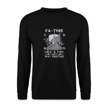 Herren Vathor - Vatertag Vatertagsgeschenk Viking - Unisex Pullover - Schwarz - Vorne - Alina (178cm) & Michal (187cm)