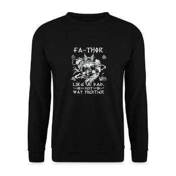 Herren Vathor - Vatertag Vatertagsgeschenk Viking - Unisex Pullover - Schwarz - Vorne - Alina (178cm) & Michal (187cm)