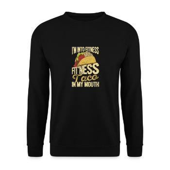 Je suis en Fitness Fit’ness Taco dans ma bouche - Sweat-shirt Unisexe - noir - Devant - Alina (178cm) & Michal (187cm)