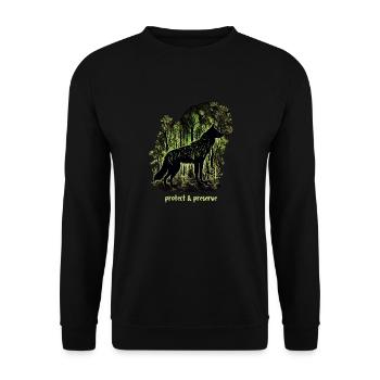 Wölfe Silhouette Naturschutz Tierschutz Wolf - Unisex Pullover - Schwarz - Vorne - Alina (178cm) & Michal (187cm)