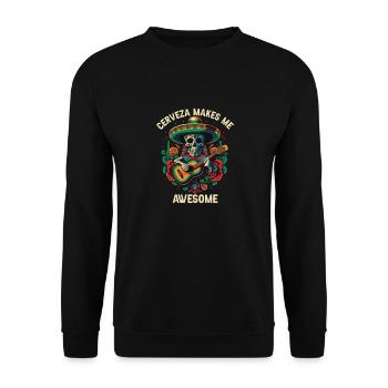 Cerveza Makes Me Awesome Beer Drinker Alcoholic - Unisex Sweatshirt - black - Front - Alina (178cm) & Michal (187cm)