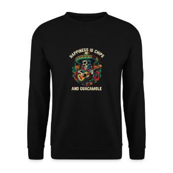 Happiness Is Chips and Guacamole Lover Avocado Veg - Unisex Sweatshirt - black - Front - Alina (178cm) & Michal (187cm)