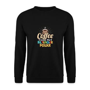 Coffee Gives Me P.E.Teacher Power School Physical - Unisex Sweatshirt - black - Front - Alina (178cm) & Michal (187cm)