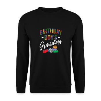 Birthday Kids Grandma Building Blocks - Unisex Sweatshirt - black - Front - Alina (178cm) & Michal (187cm)