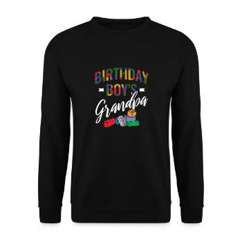 Birthday boy Grandpa building blocks - Unisex Sweatshirt - black - Front - Alina (178cm) & Michal (187cm)