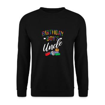 Uncle of the birthday boy Bauklötze - Unisex Sweatshirt - black - Front - Alina (178cm) & Michal (187cm)