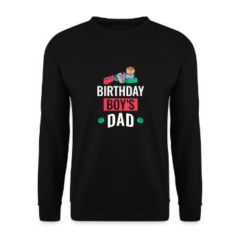 Father of birthday boy builds building blocks - Unisex Sweatshirt - black - Front - Alina (178cm) & Michal (187cm)