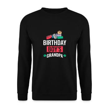 Birthday boy Grandpa building blocks - Unisex Sweatshirt - black - Front - Alina (178cm) & Michal (187cm)