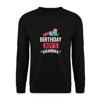Birthday Kids Grandma Building Blocks - Unisex Sweatshirt - black - Front - Alina (178cm) & Michal (187cm)