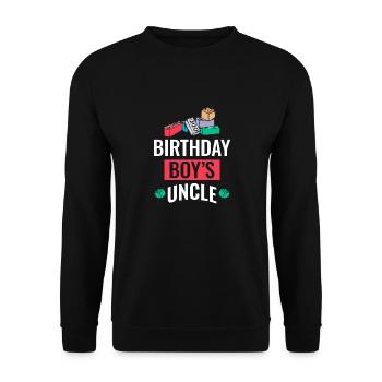 Uncle of the birthday boy Bauklötze - Unisex Sweatshirt - black - Front - Alina (178cm) & Michal (187cm)