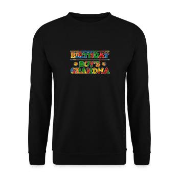 Birthday Kids Grandma Building Blocks - Unisex Sweatshirt - black - Front - Alina (178cm) & Michal (187cm)