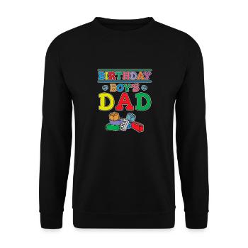 Le père d’un garçon d’anniversaire construit des blocs de construction - Sweat-shirt Unisexe - noir - Devant - Alina (178cm) & Michal (187cm)