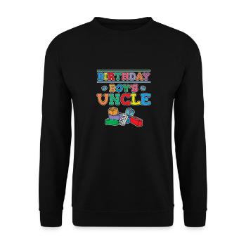 Uncle of the birthday boy Bauklötze - Unisex Sweatshirt - black - Front - Alina (178cm) & Michal (187cm)