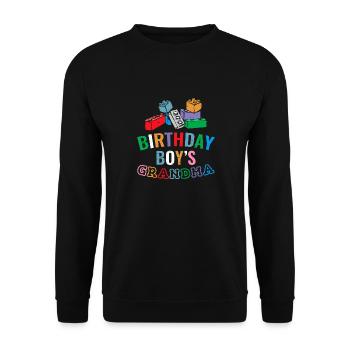 Birthday Kids Grandma Building Blocks - Unisex Sweatshirt - black - Front - Alina (178cm) & Michal (187cm)