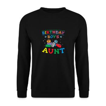 Blocs de construction de la tante du garçon d’anniversaire - Sweat-shirt Unisexe - noir - Devant - Alina (178cm) & Michal (187cm)
