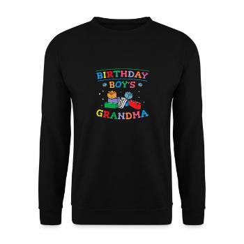 Birthday Kids Grandma Building Blocks - Unisex Sweatshirt - black - Front - Alina (178cm) & Michal (187cm)