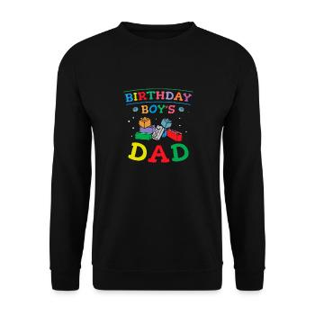 Father of birthday boy builds building blocks - Unisex Sweatshirt - black - Front - Alina (178cm) & Michal (187cm)