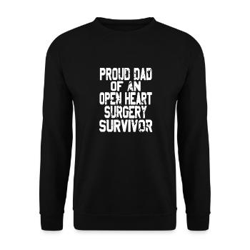 Proud DAD Of An Open Heart Surgery Survivor Retro - Unisex Sweatshirt - black - Front - Alina (178cm) & Michal (187cm)